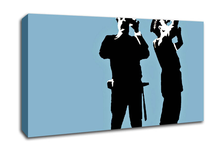 Picture of Searching Constables Blue Wide Canvas Wall Art