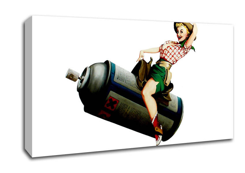 Picture of Spray Can Cowgirl Wide Canvas Wall Art