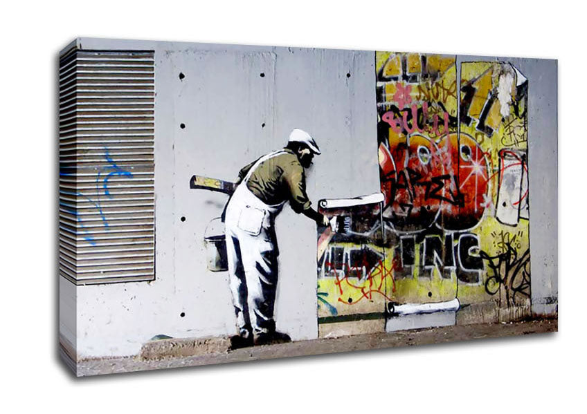 Picture of Wallpaper Over Robbo Graffiti Wide Canvas Wall Art