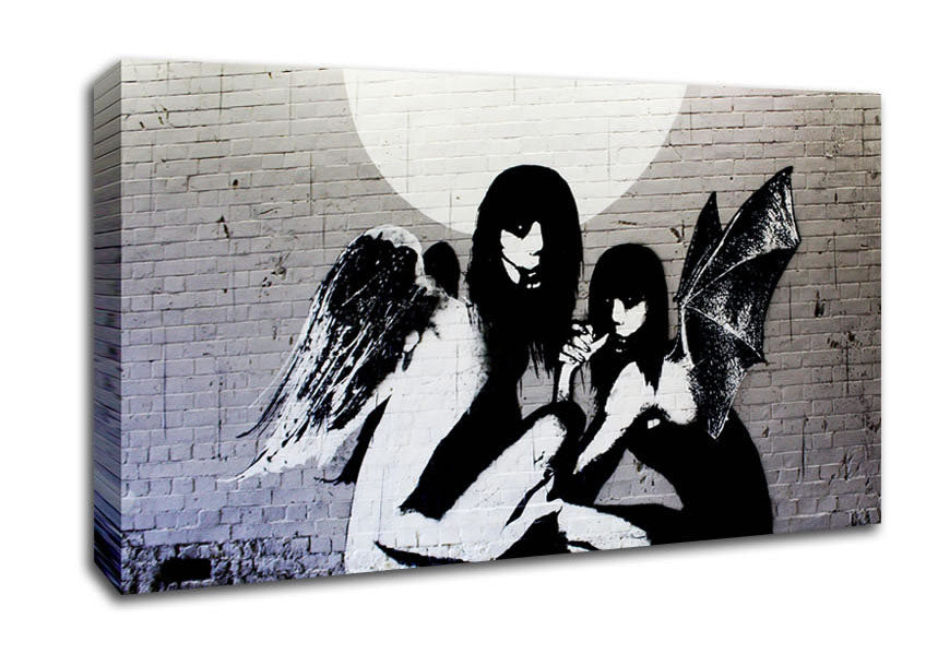 Picture of Angels In Moonlight Wide Canvas Wall Art