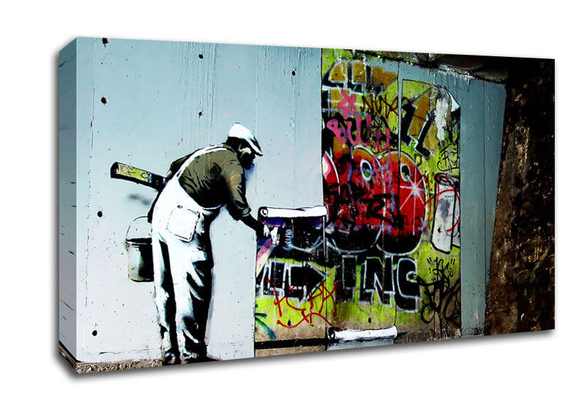 Picture of Grafitti Wallpaper Wide Canvas Wall Art