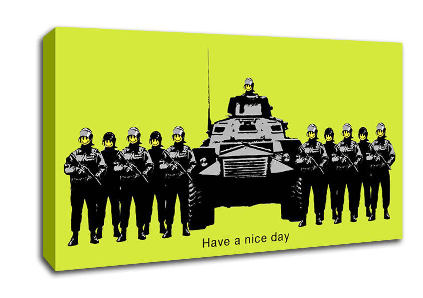 Picture of Have A Nice Day Lime Wide Canvas Wall Art