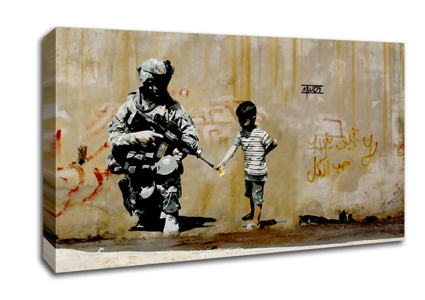 Picture of Soldier Flower Gun Boy Wide Canvas Wall Art