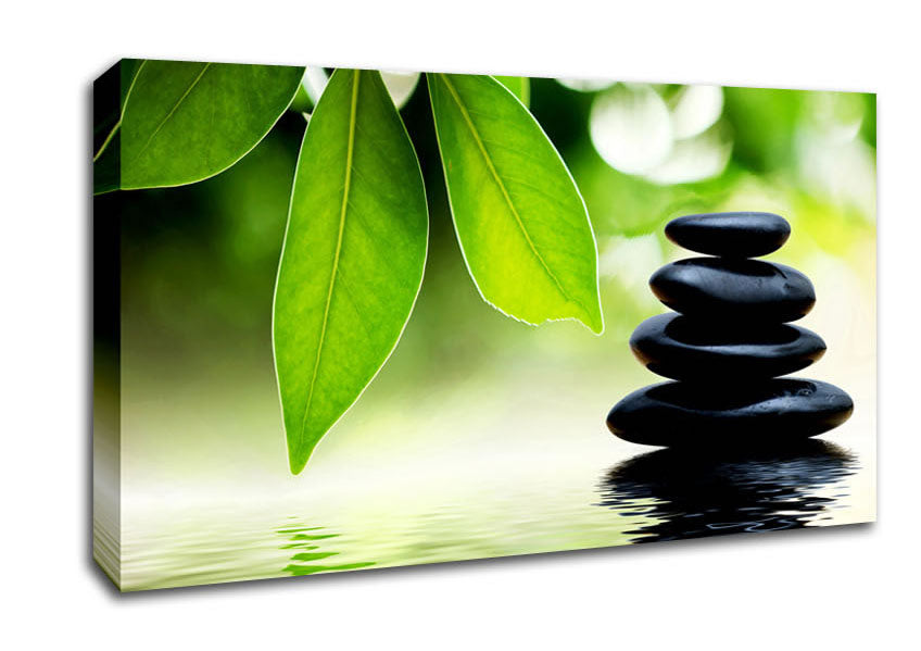 Picture of Tranquil Water Stones Wide Canvas Wall Art