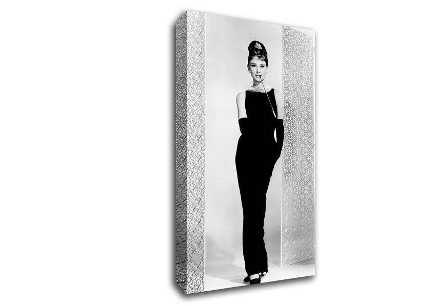 Picture of Audrey Hepburn Black Dress Wide Canvas Wall Art