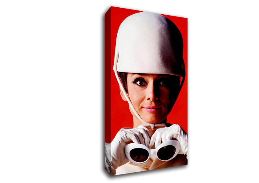 Picture of Audrey Hepburn Goggles Wide Canvas Wall Art