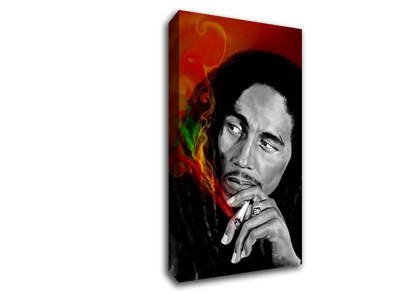 Picture of Bob Marley Smoke Wide Canvas Wall Art