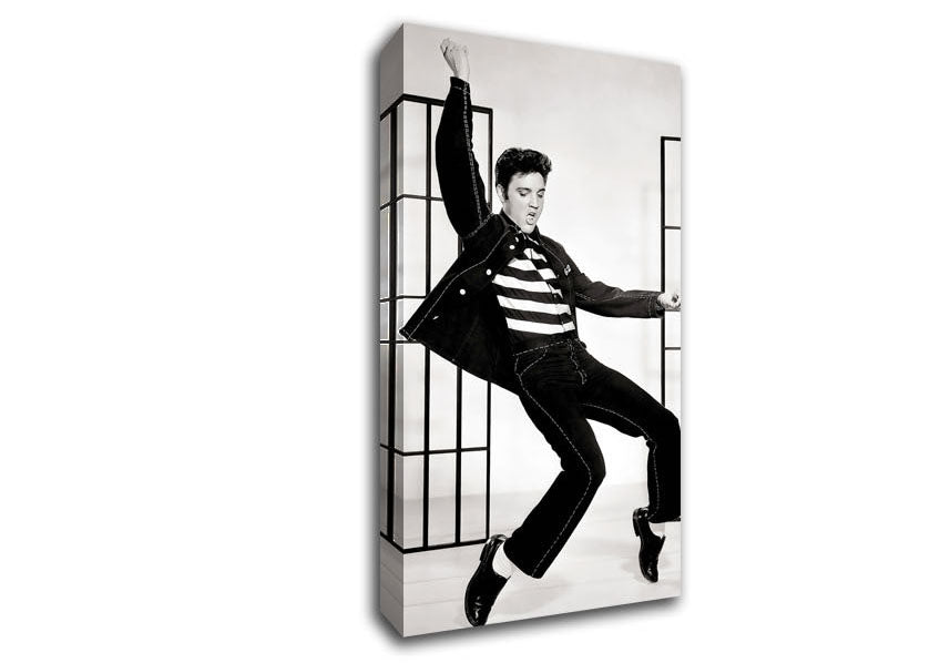 Picture of Elvis Jail House Rock B n W Wide Canvas Wall Art