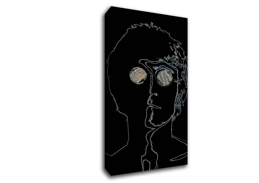 Picture of John Lennon Black Wide Canvas Wall Art