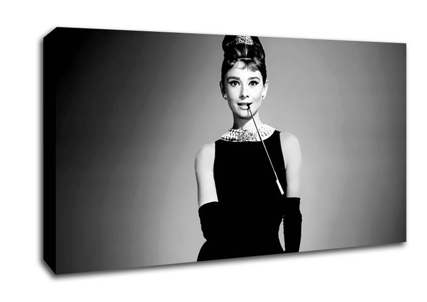 Picture of Audrey Hepburn Cigarette Breakfast At Tiffanys Wide Canvas Wall Art