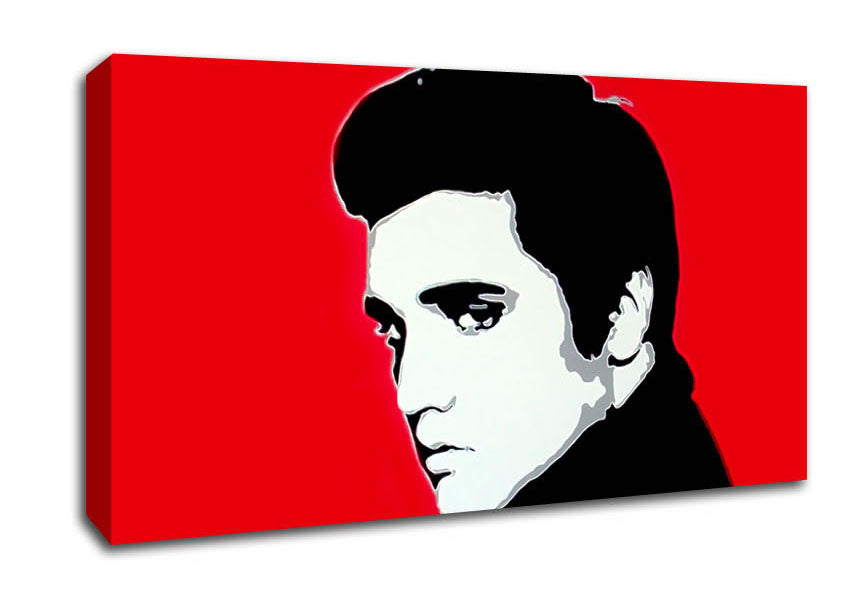 Picture of Elvis Portrait Red Wide Canvas Wall Art
