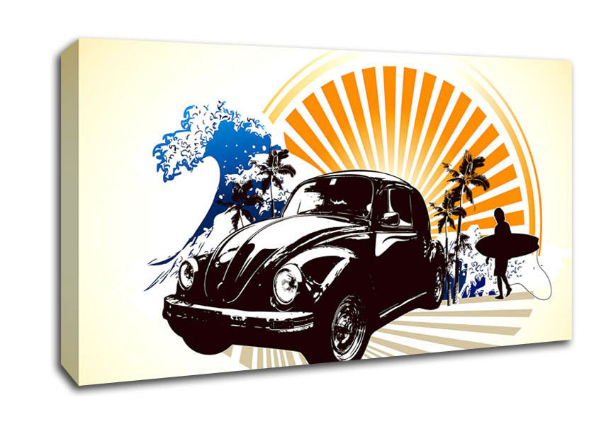 Picture of Vintage Volkswagen Beetle Wide Canvas Wall Art