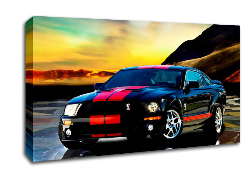 Picture of Shelby Mustang Red Stripes Wide Canvas Wall Art