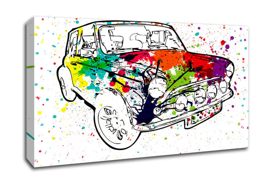 Picture of Mini Rainbow Paint Splat Wide Canvas Wall Art