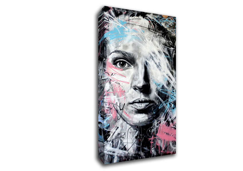 Picture of Pink And Blue Face Wide Canvas Wall Art