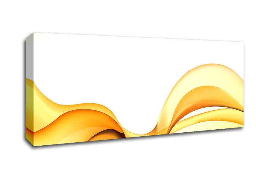 Picture of Golden Yellow Wave Panoramic Canvas Wall Art