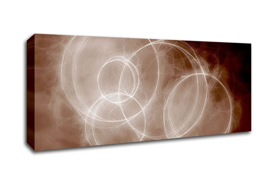Picture of Chocolate Smoke Circles Panoramic Canvas Wall Art