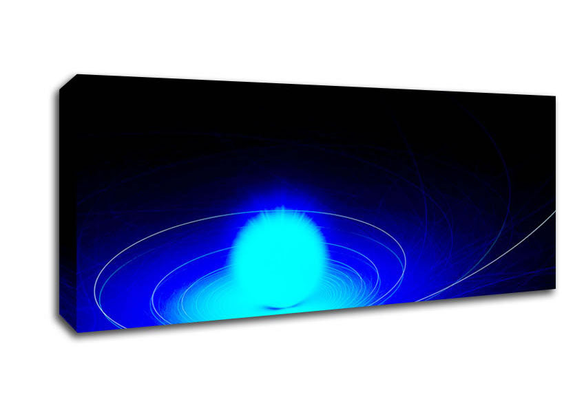 Picture of Electric Blue Swirl Panoramic Canvas Wall Art
