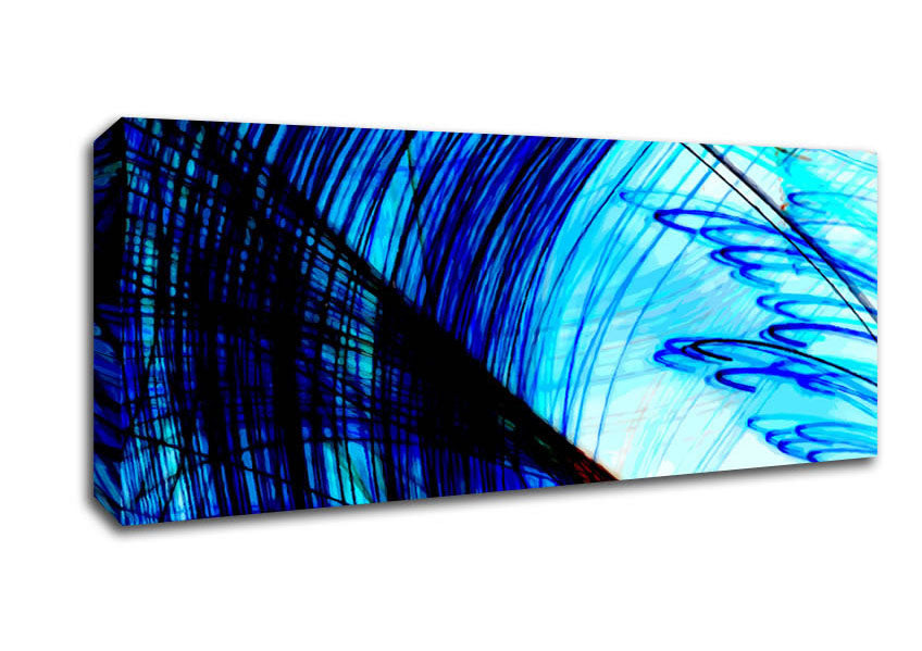 Picture of Electrical Blues Panoramic Canvas Wall Art