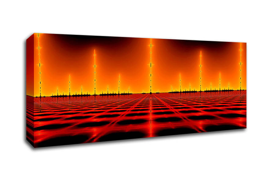 Picture of Electrical Fire Grid Panoramic Canvas Wall Art