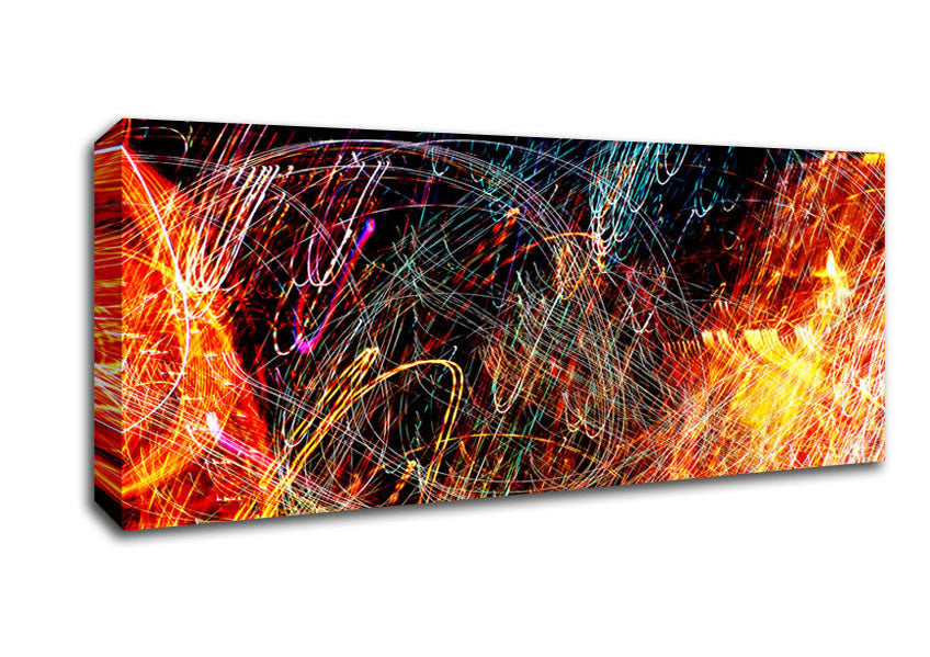 Picture of Fairground Lights Intense Panoramic Canvas Wall Art