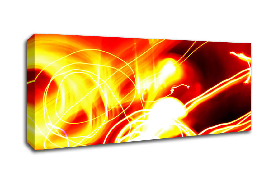 Picture of Golden Lava Fury Panoramic Canvas Wall Art