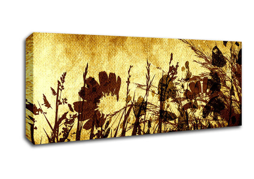 Picture of Golden Light Flower Panoramic Canvas Wall Art