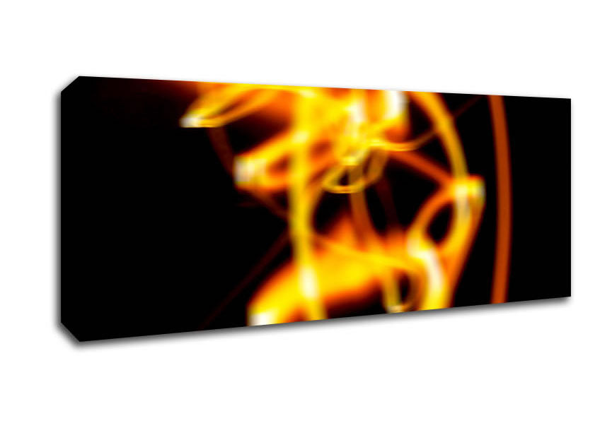 Picture of Golden Light Rings Panoramic Canvas Wall Art