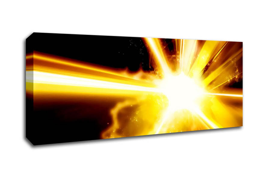 Picture of Golden Lightning Bolts Panoramic Canvas Wall Art