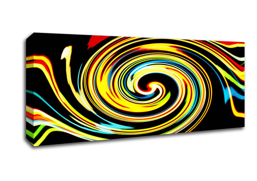 Picture of Golden Liquid Formation Panoramic Canvas Wall Art