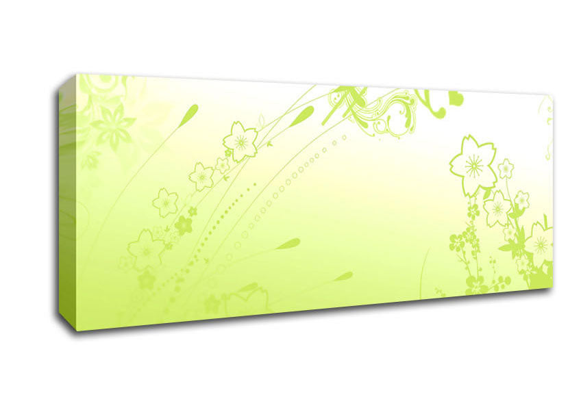 Picture of Green Flowers Panoramic Canvas Wall Art