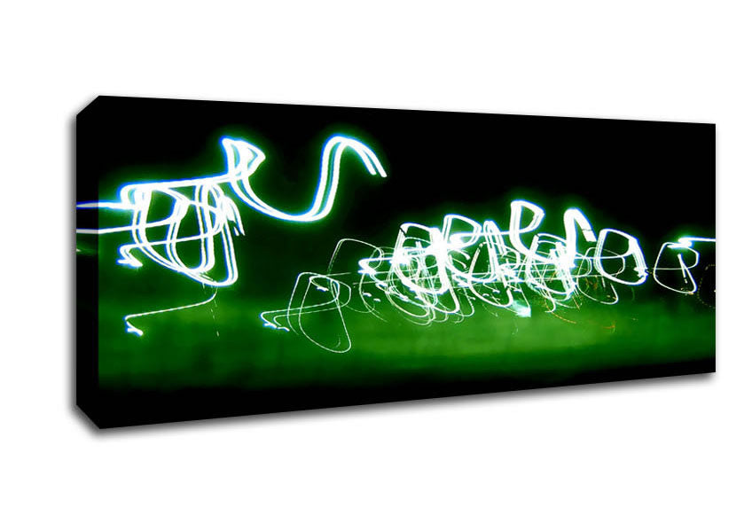 Picture of Green Liquid Light Panoramic Canvas Wall Art