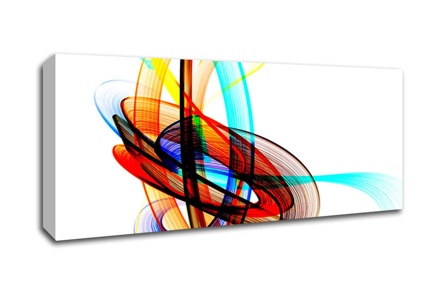 Picture of Helter Skelter Rainbow White Panoramic Canvas Wall Art