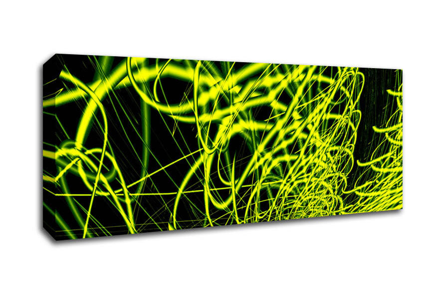 Picture of Lime Green Maze Panoramic Canvas Wall Art