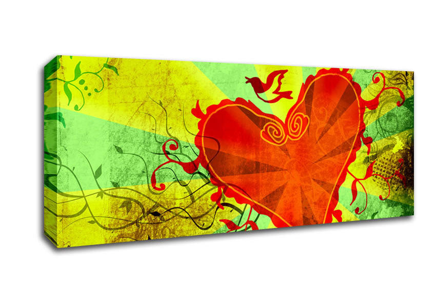 Picture of Love Of The Heart Panoramic Canvas Wall Art