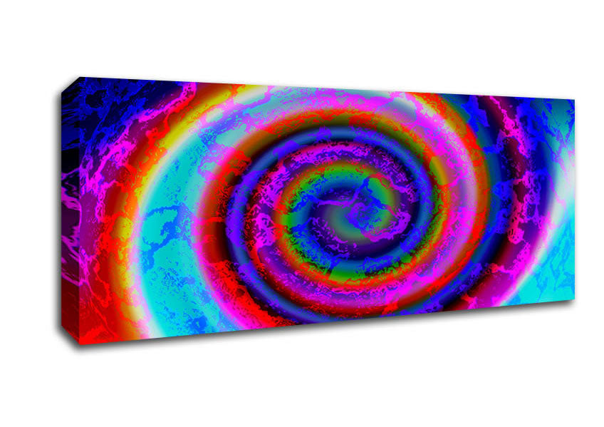 Picture of Neon Rainbow Coil Panoramic Canvas Wall Art