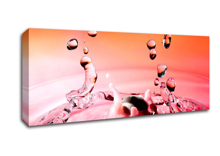 Picture of Pink Water Splash Panoramic Canvas Wall Art