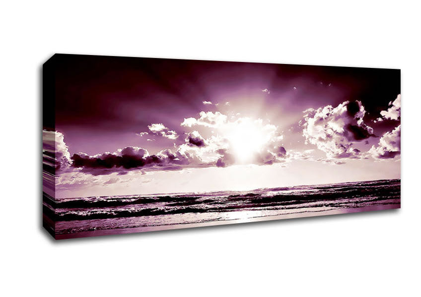 Picture of Purple Sunbeams Panoramic Canvas Wall Art