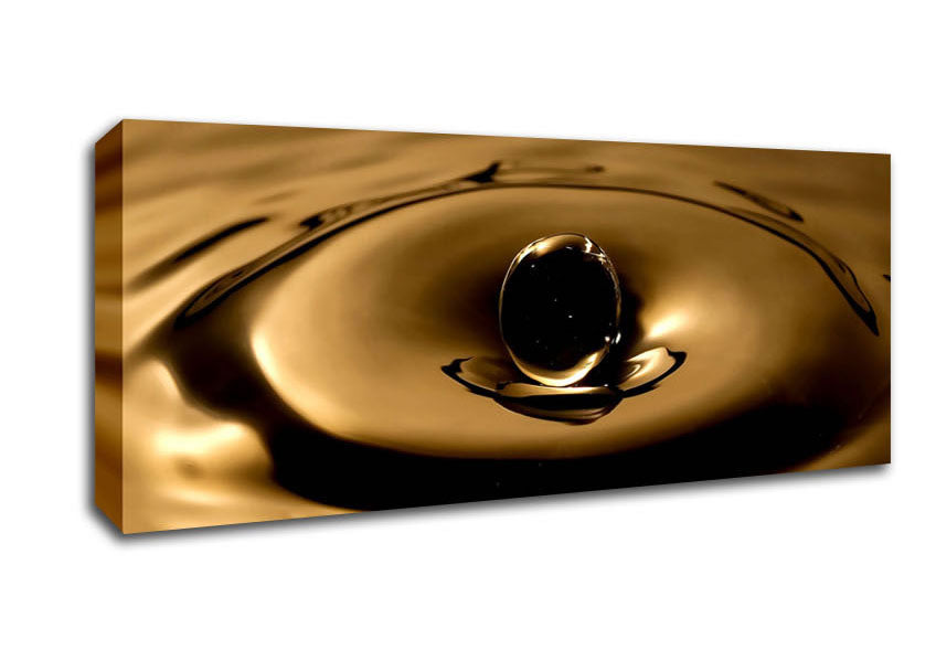 Picture of Sepia Water Drop Panoramic Canvas Wall Art