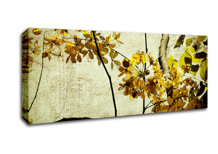 Picture of The Golden Winter Leaves Panoramic Canvas Wall Art