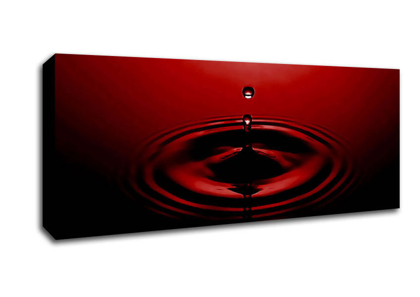 Picture of Water Droplet Red Panoramic Canvas Wall Art