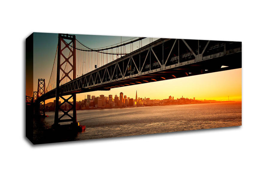 Picture of Downtown Bay Bridge Panoramic Canvas Wall Art