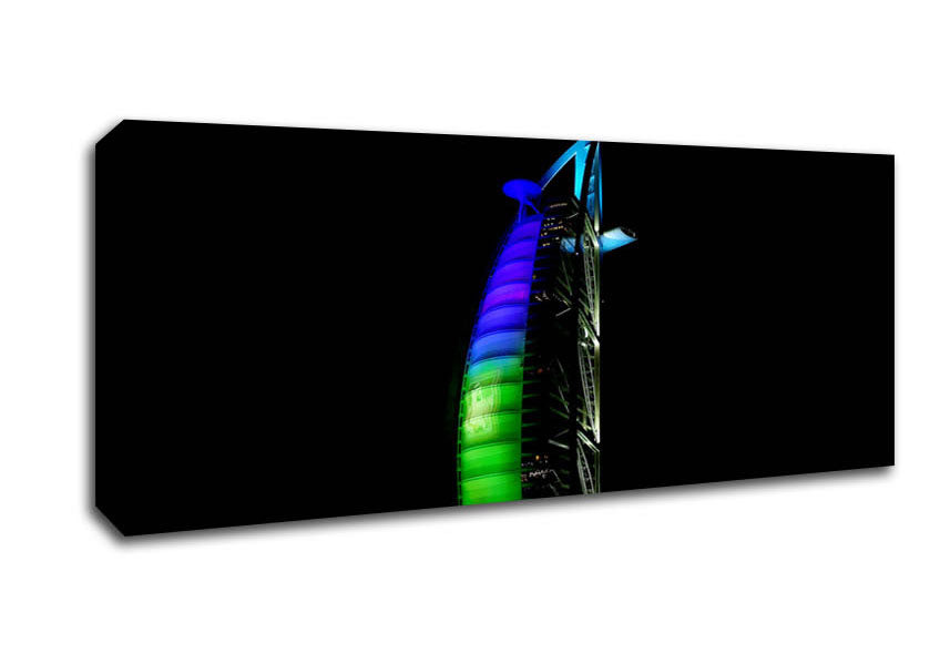 Picture of Dubai Building Green Blue Panoramic Canvas Wall Art