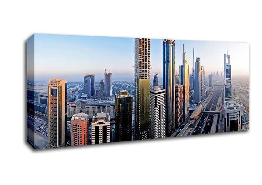 Picture of Dubai Building Blocks Panoramic Canvas Wall Art