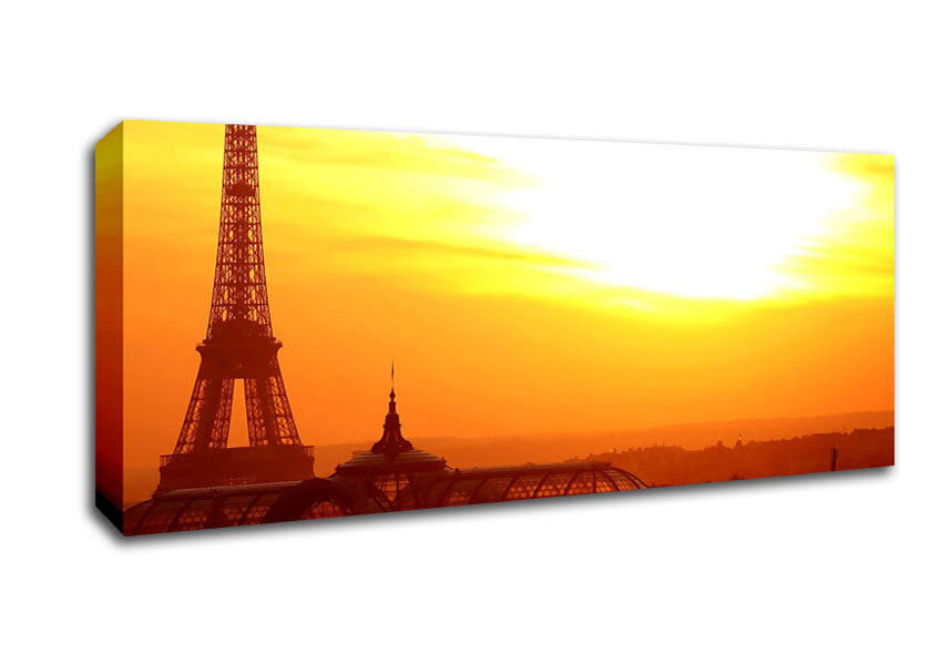 Picture of Eiffel Tower At Sunset Panoramic Canvas Wall Art