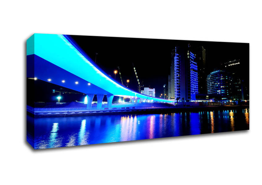 Picture of Electric Blue Bridge Panoramic Canvas Wall Art