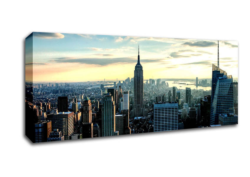 Picture of Empire State Building At Sunrise Panoramic Canvas Wall Art