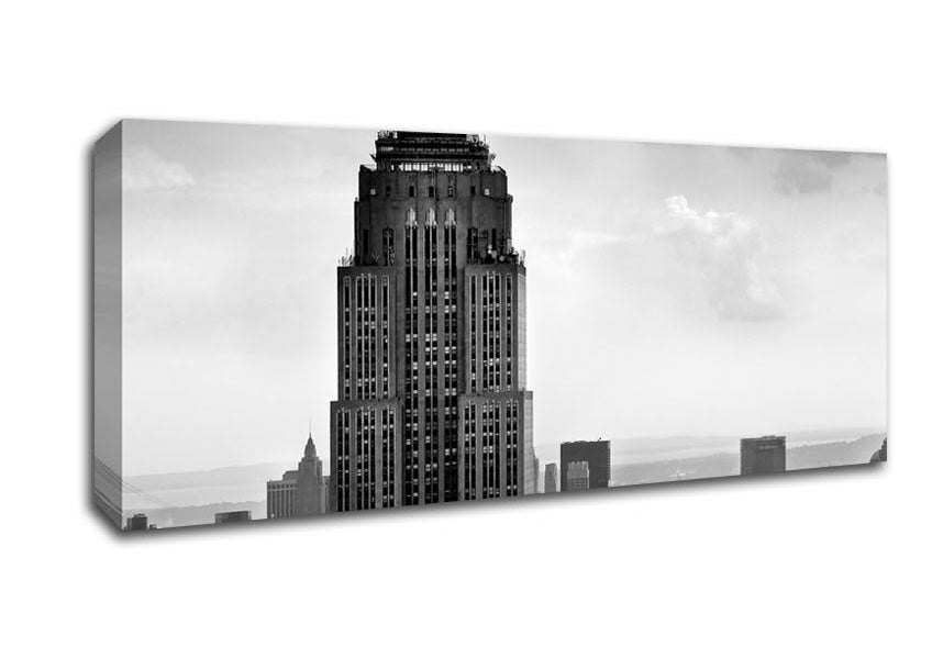 Picture of Empire State Building B n W Panoramic Canvas Wall Art