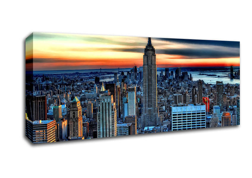 Picture of Empire State Building Skies Panoramic Canvas Wall Art