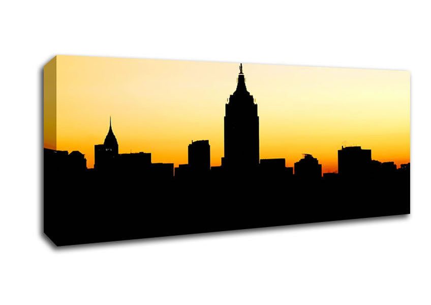 Picture of Empire State Building In Golden Sunlight Panoramic Canvas Wall Art